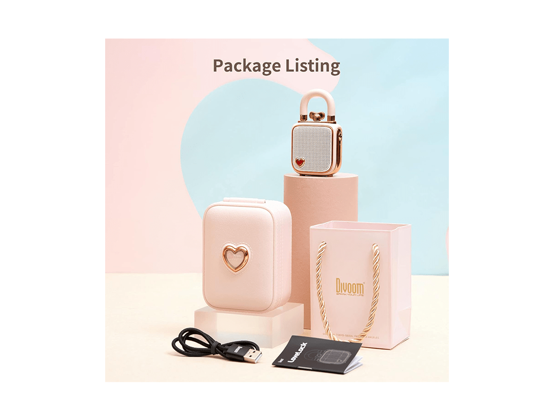 Divoom Love-Lock Bluetooth Speaker, Small Portable Music Box - Pink in Qatar Divoom Love-Lock Bluetooth Speaker, Small Portable Music Box - Pink in Qatar